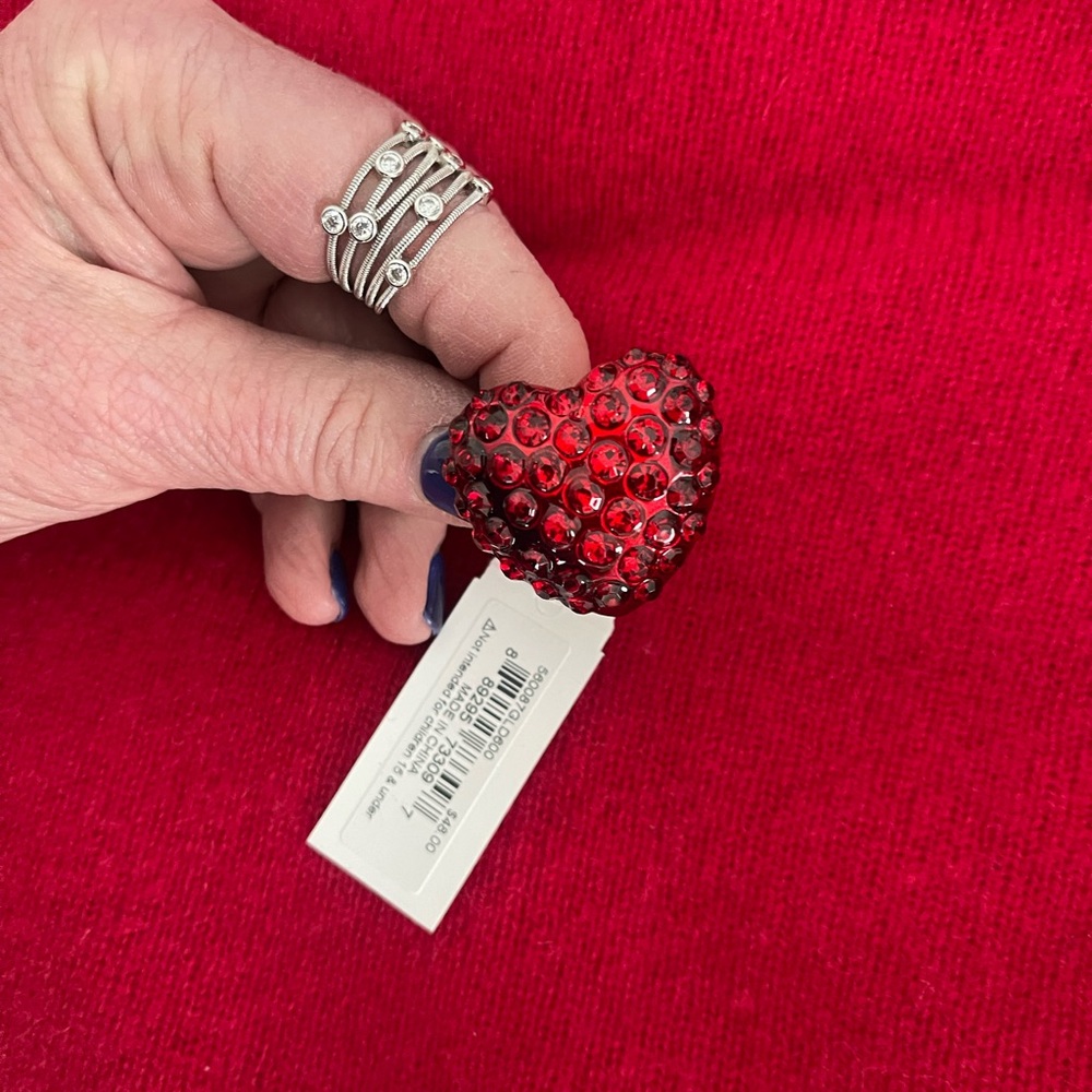 Red Heart Crystal Ring